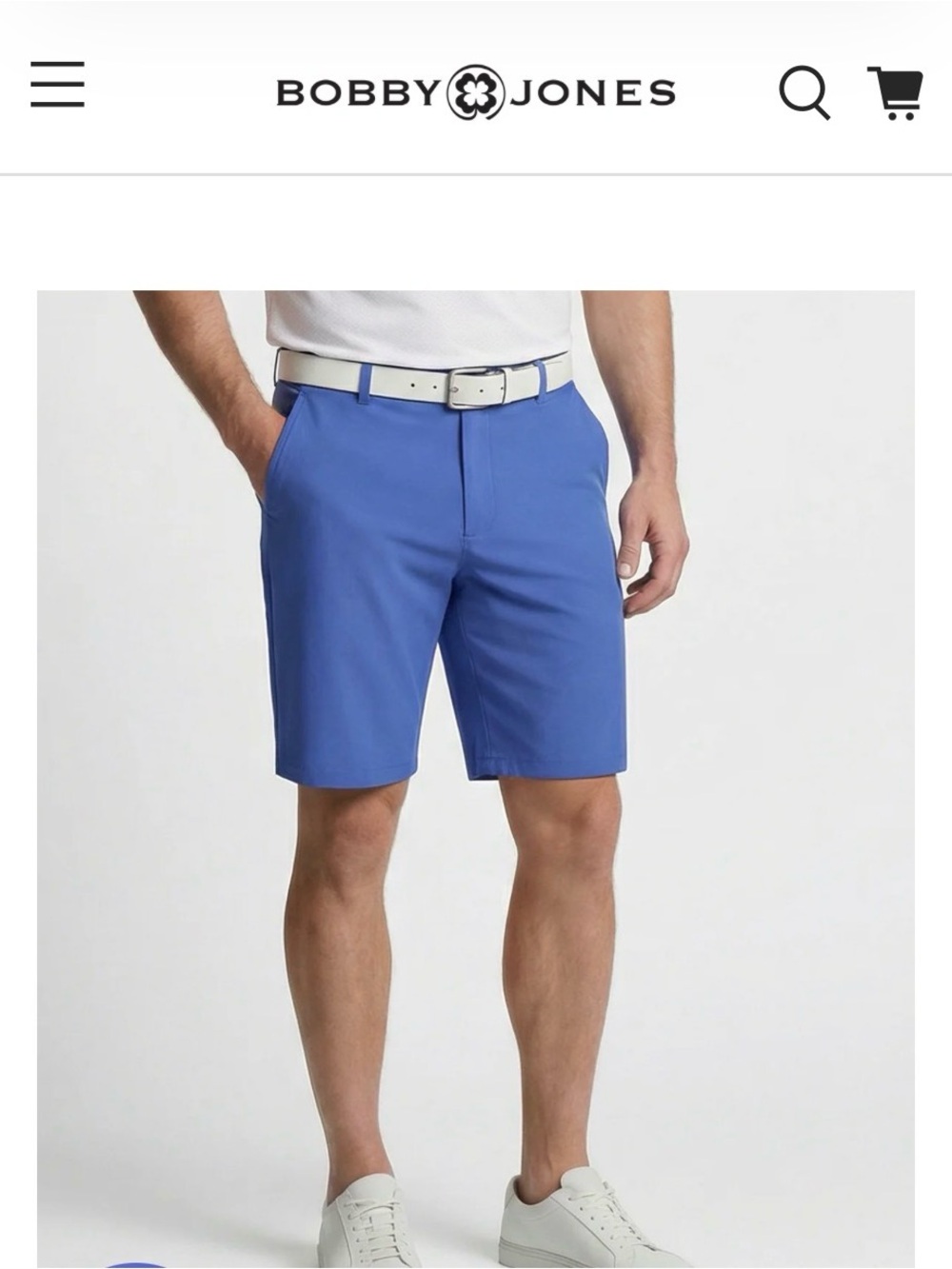 Bobby Jones Light Blue Flat-Front Performance Shorts
